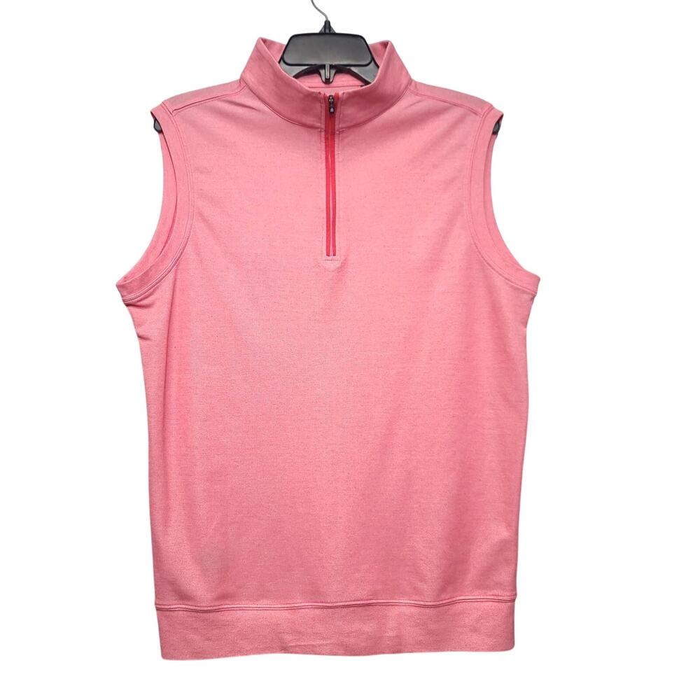 Turtleson Pink Salmon Golf Oxford Quarter Zip Pullover Vest Size M